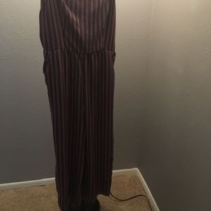 Striped blue and purple long jumpsuit/romper.